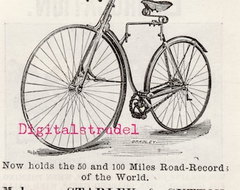 ローバー安全自転車の珍しいアンティーク広告 - 1885 年の広告