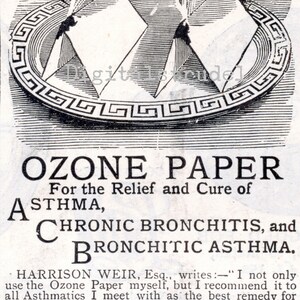 Antique Advertisement for Ozone Paper - Victorian Quack Medicine - From 1889 - DIGITAL DOWNLOAD