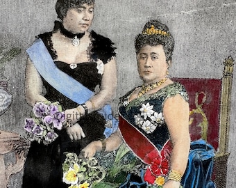 Fine-art Giclée Print Reproduction - 1891 Queen Kapiolani and Princess Lydia Liliʻuokalani 8x12