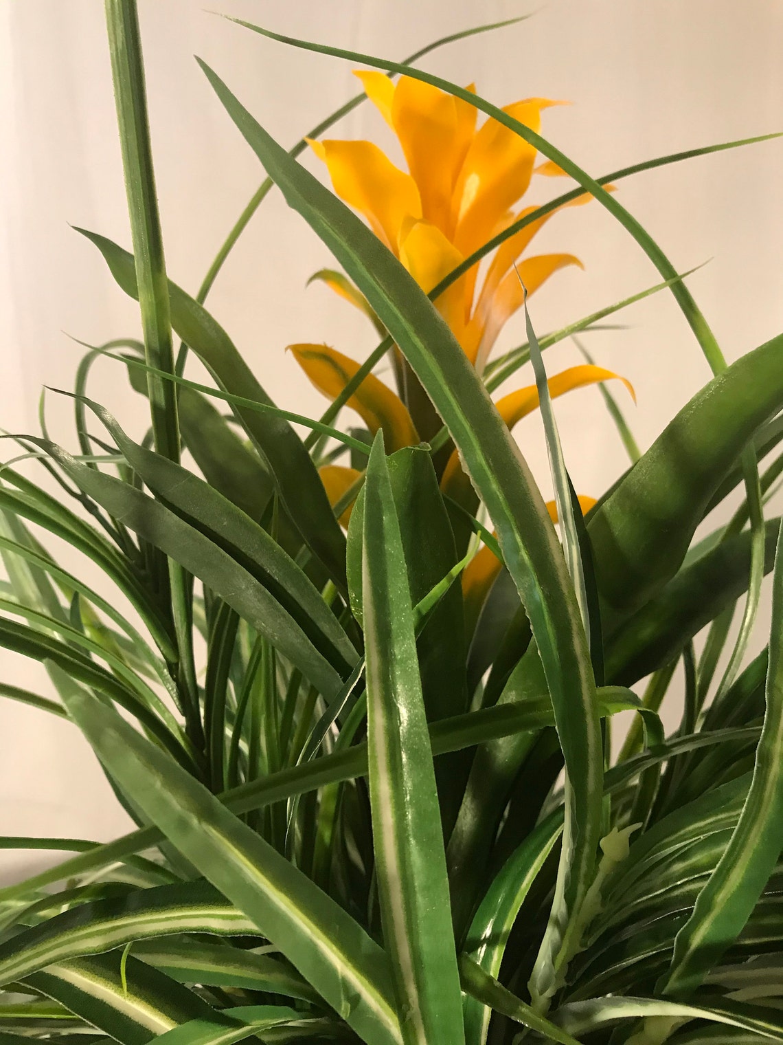 25inch Nearly Natural Artificial Spider Plant With Golden Etsy