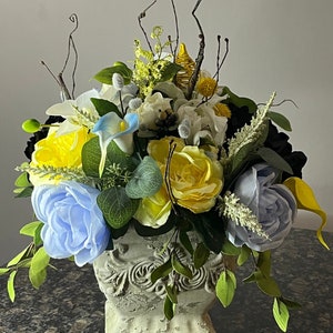 Hortensia artificial, orquídea rosa y cala Lilly, arreglo floral mixto/centro de mesa/mesa