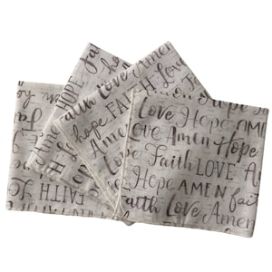 Love Faith Hope Amen Word Art mini napkins, afternoon tea napkins