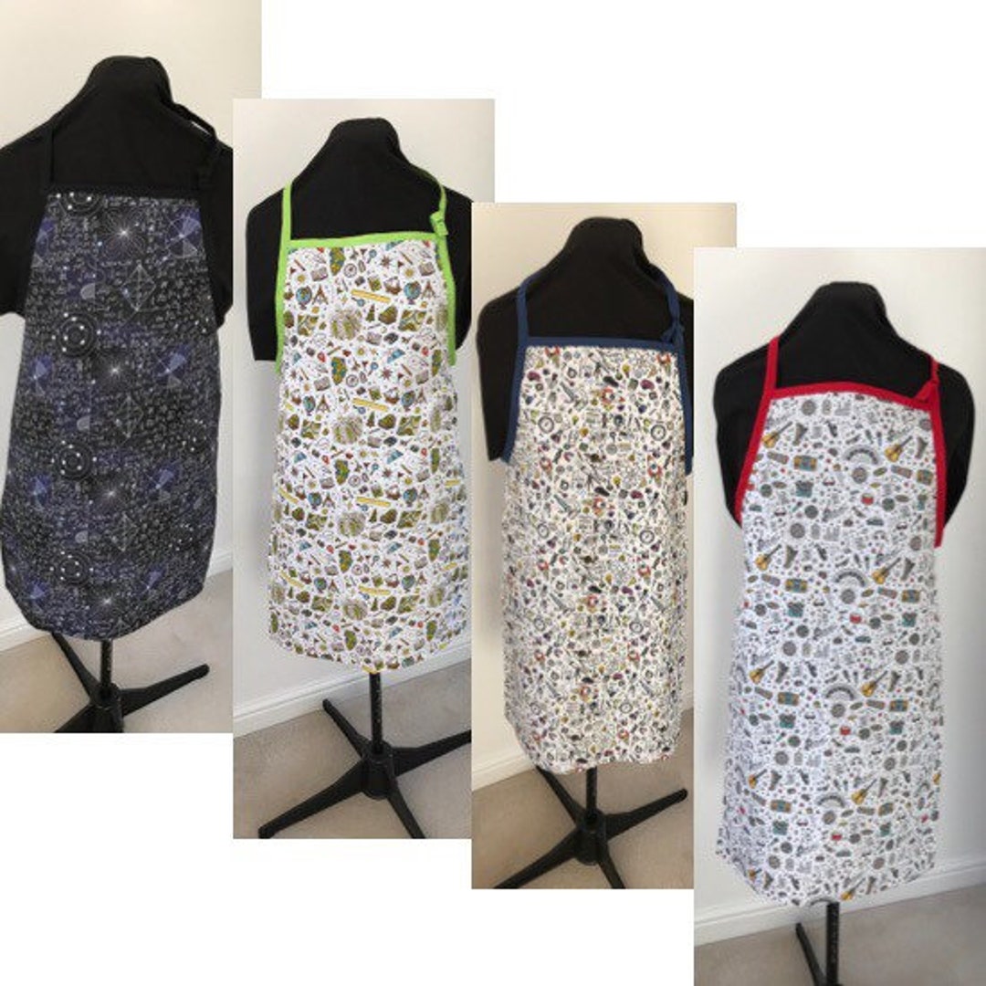 Science Apron. Music Apron, Maths Apron, Geography Cotton Apron