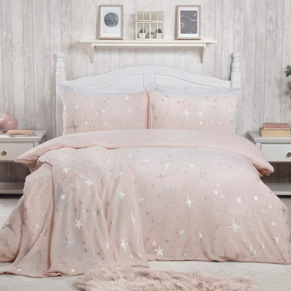 blush pink fleece bedding
