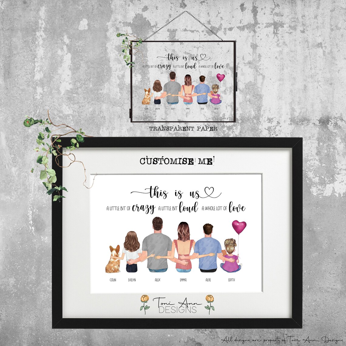 Family Print Personalised Family Print Custom Print Etsy