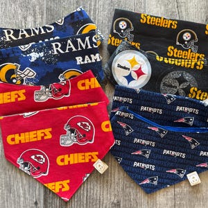 Football Team Pet Bandana Pet Neckwear Pet Fashion Pet Accessories 4 Different Football Team Fabric 2 Different Bandana Styles NFL Fabric
