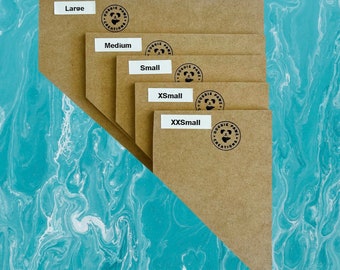 Set 1 Wood Pet Bandana Cutting Templates: Over The Collar Pattern, 5 Different Sizes, Bandana Maker Tool