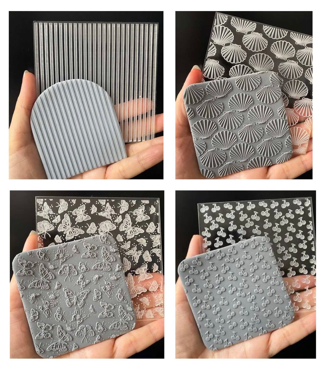Acrylic Embosser Template for Polymer Clay Template Bundle Etsy