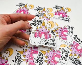 Chasing Castles in My Dreams Runner Sticker, WDW Princess Half Marathon Sticker, Princess 5k, Princess 10k, Best Running Friend Gift