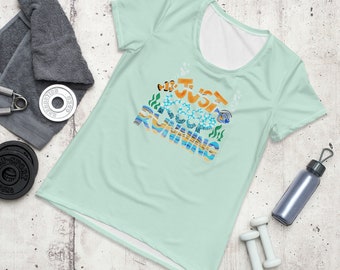Just Keep Running All-Over Print Women's Athletic T-Shirt, Finding Dory Inspired