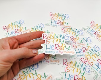Running is My Therapy, Therapy is Also My Therapy, Running Gift for Her, Running Mental Health, Best Running Friend Sticker, Running Therapy