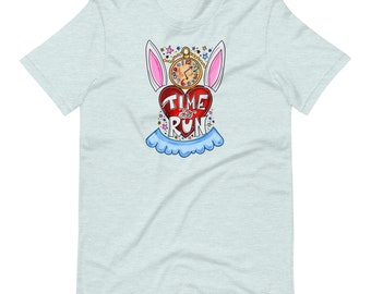 Time to Run, Alice in Wonderland White Rabbit, Wine and Dine 5k Inspired Unisex T-Shirt