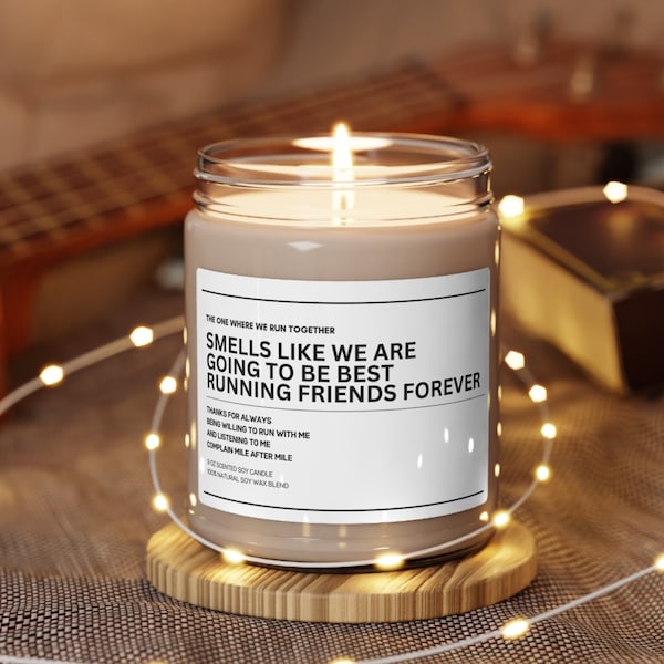 Best Running Buddy Ever, Best Running Friends Gift Scented Soy Candle, 9oz, Running Gift for Her