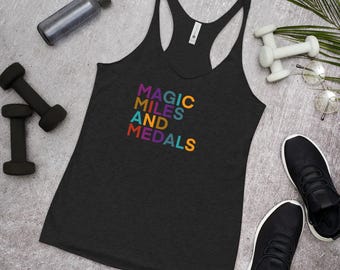 WDW Magic, Miles, and Medals Women's Racerback Tank, WDW Marathon Weekend Tank, Running Gift