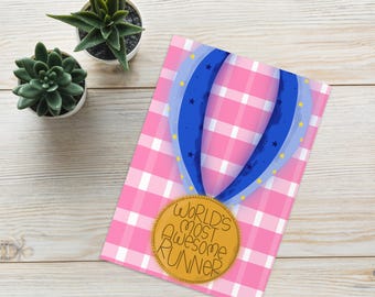 World's Most Awesome Runner Greeting Card | Funny Running Card | Marathon Runner Gift | Race Day Congratulations Card