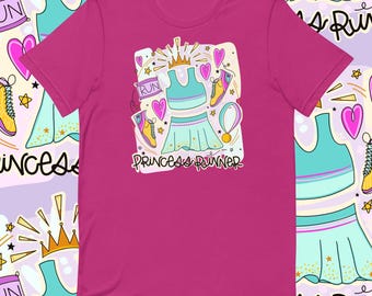 Princess Runner T-Shirt | Hand-Drawn Color Block Half Marathon Tee