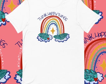 Think Happy Things Shirt Unisex T-Shirt, 5k Inspired Running Shirt
