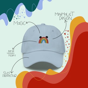 Boho Rainbow Hat with Hidden Mickey Ears Flower and Garden image 3