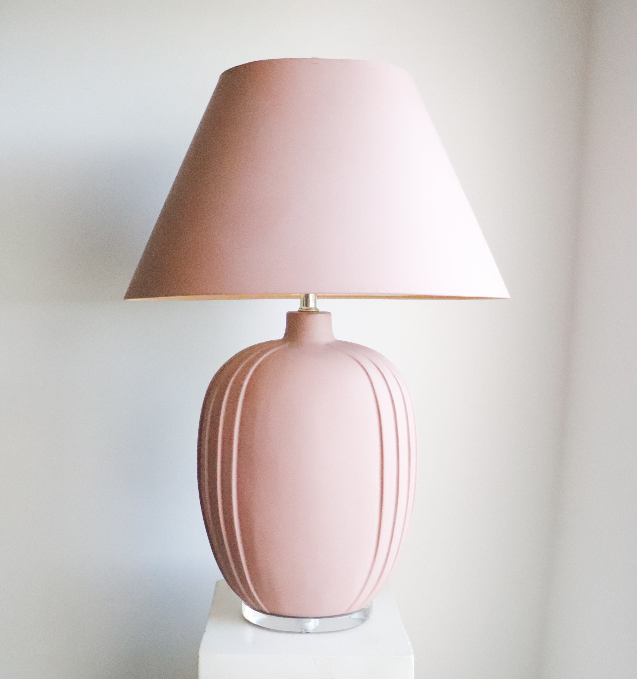 Laura Ashley Regina Large Table Lamp Pink Blush Polished Chrome Base