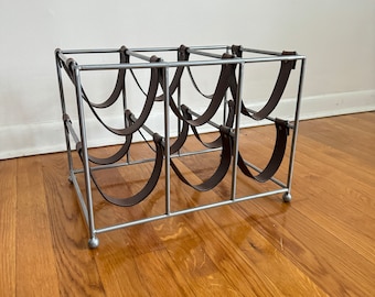 Arthur Umanoff Style 6 Bottle Leather Wine Rack