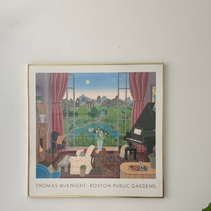 Large Thomas Mcknight Boston Public Gardens 1990s Art Poster