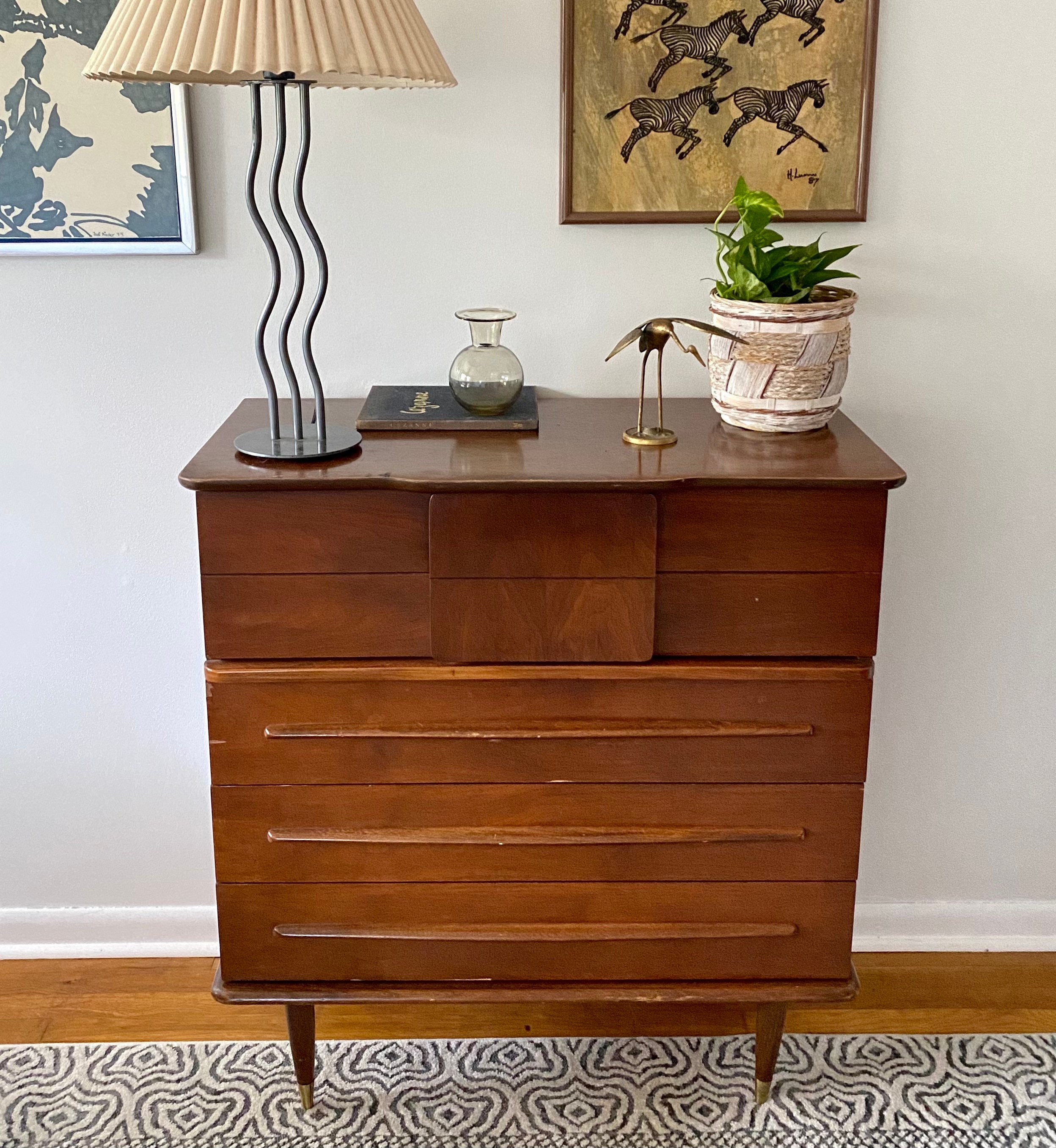Mid century tallboy dresser online