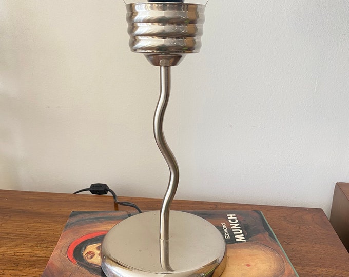 Vintage Squiggly Zig Zag Lamp Base , Lamp With Wavy Squiggle Base