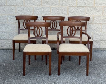 Set of 5 Regency Style Vintage Dining Chairs by Drexel