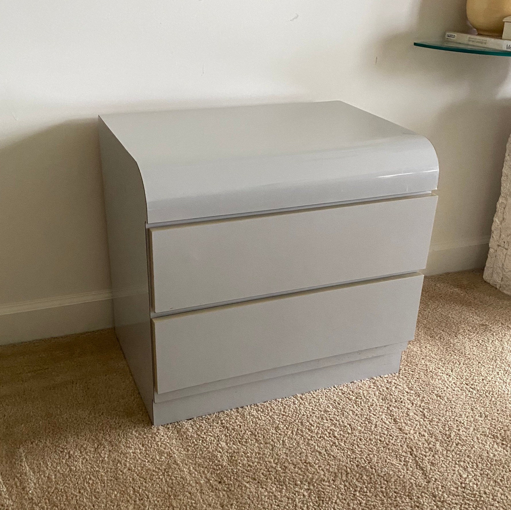 Pair of 1980s Lacquer Night Stands Vintage 80s Side Tables Etsy