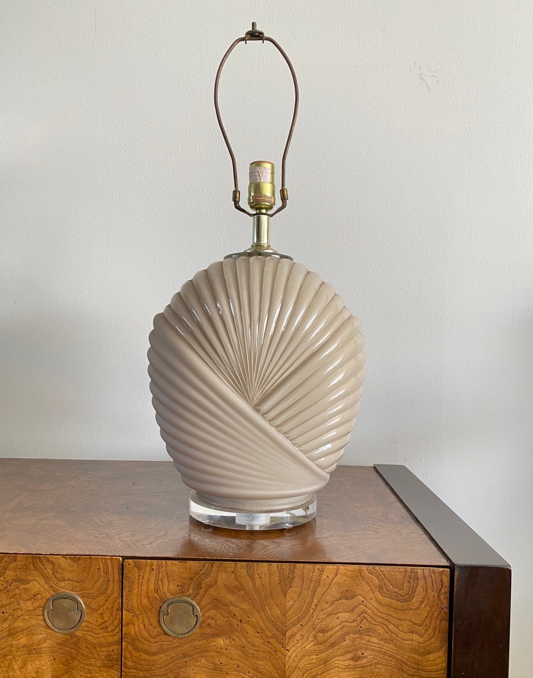 Vintage 1980s Art Deco Revival Style Table Lamp, American Vintage Art