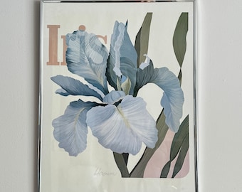 Vintage Iris Flower Framed Print