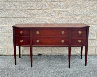 Vintage American Federal Style Mahogany Credenza Sideboard Server