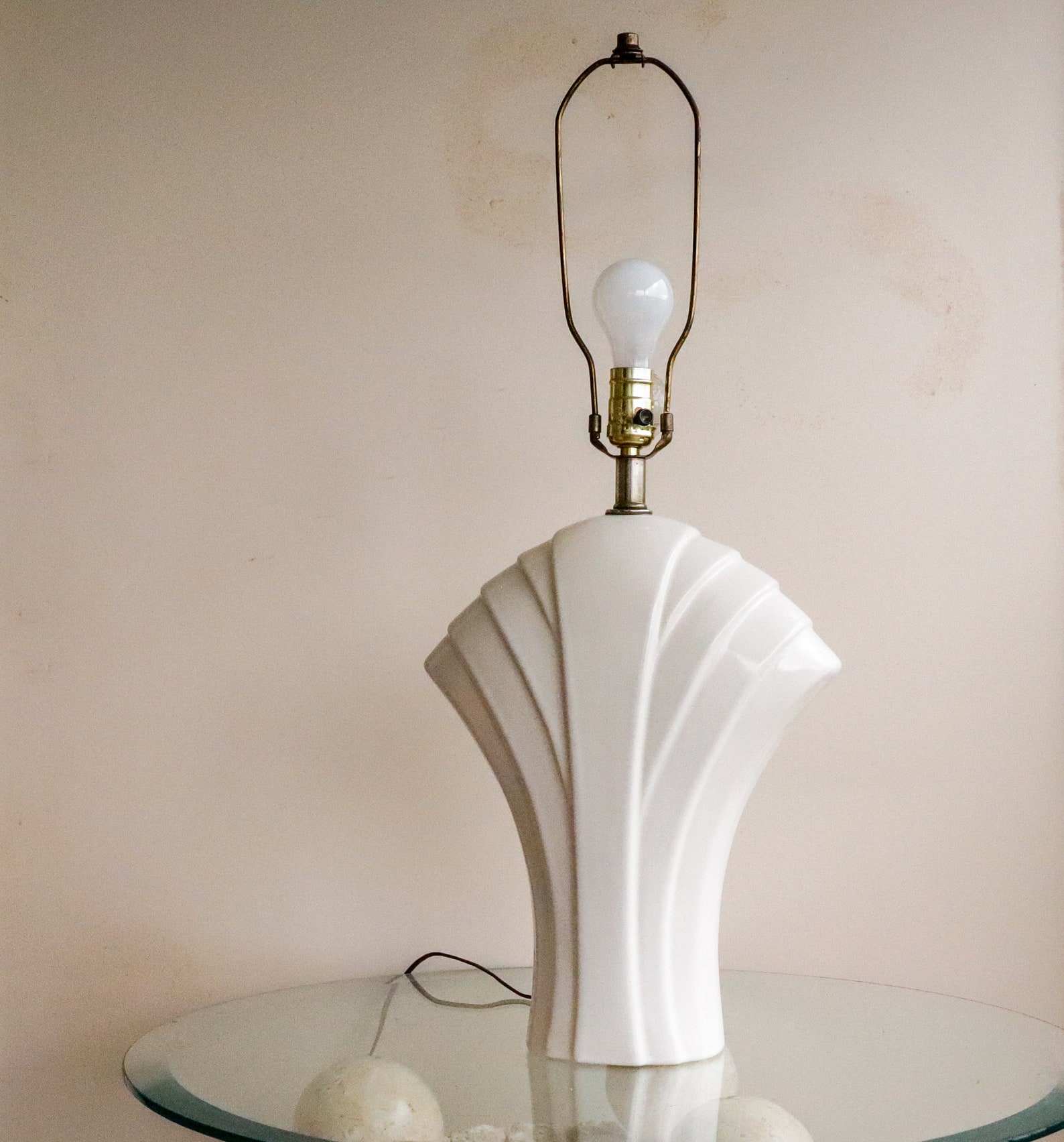 Art Deco Style Wave Lamp Ceramic Swirl Table Lamp American Etsy