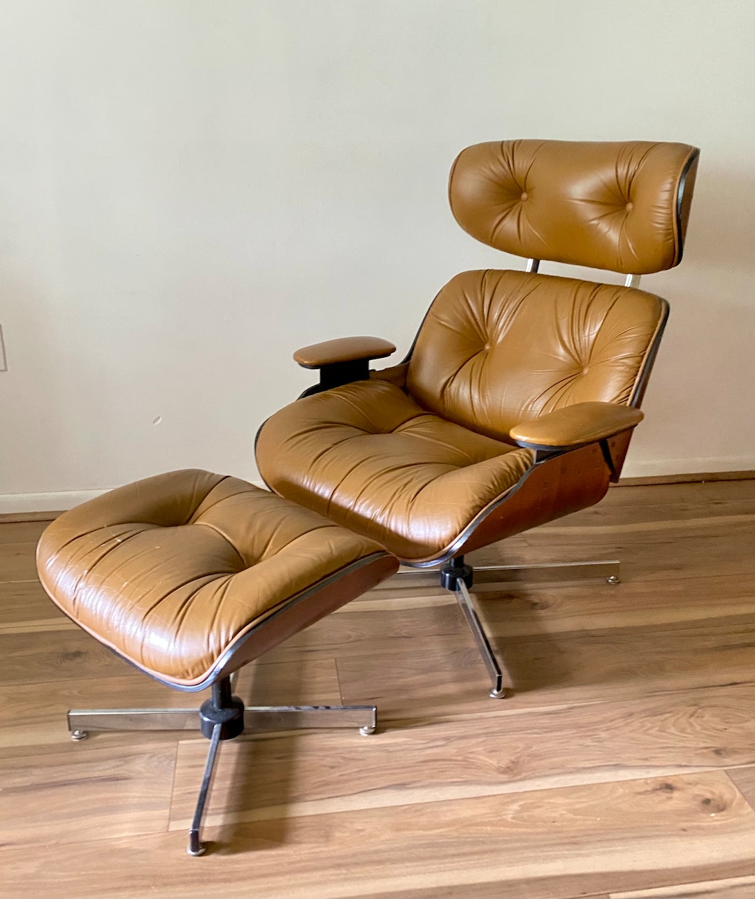 Vintage Selig Eames Style Lounge Chair With Ottoman, Mid Century Accent Chair Etsy