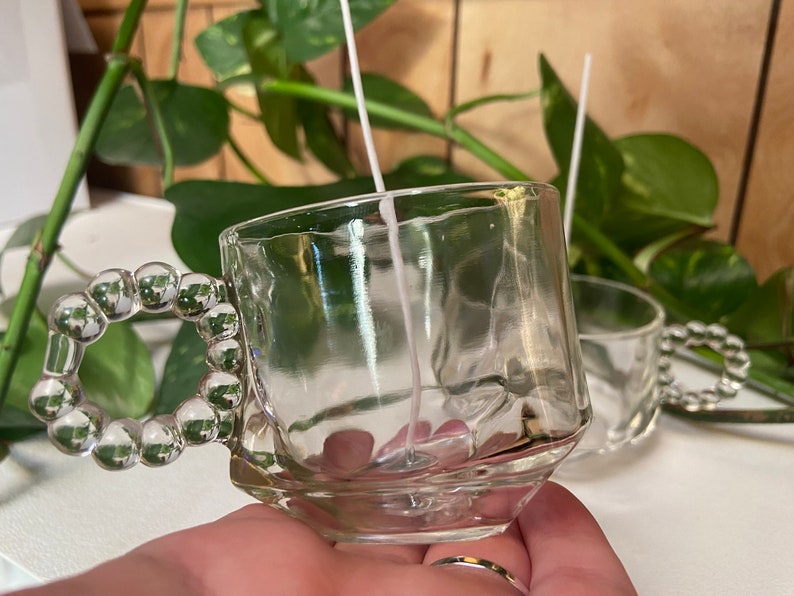 Herb Infused Tallow Candles upcycled Vintage Glassware Etsy