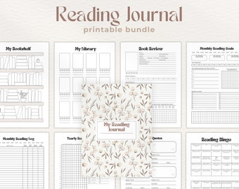 Printable Reading Journal | Minimal Book Tracker | PDF Book Journal | Binder Reading Journal | A4 A5 Letter Instant Download | Book Planner