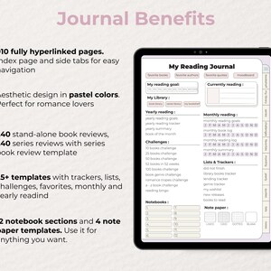 Digital Reading Journal | Pastel Reading Planner for iPad | Goodnotes ...