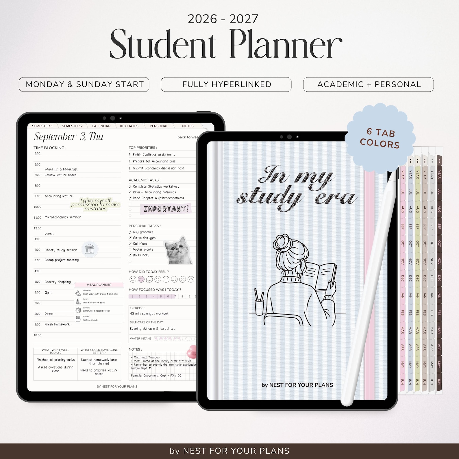 Digital Student Planner 2026-2027, Academic Planner & Assignment ...