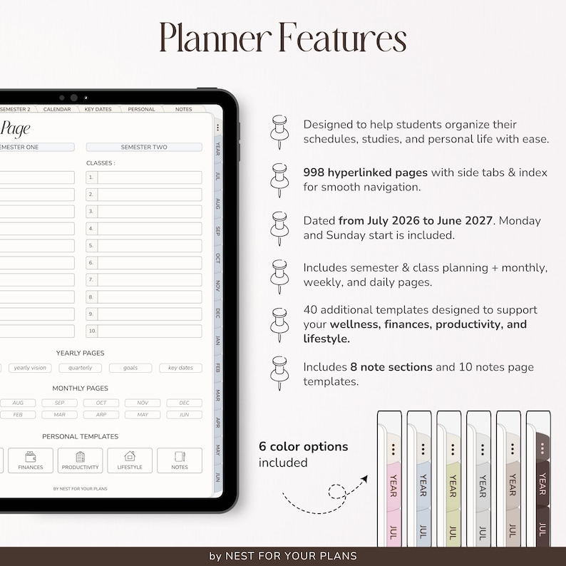 Digital Student Planner 2026-2027, Academic Planner & Assignment ...