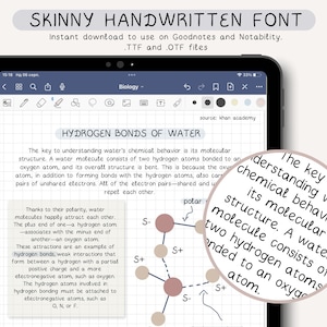 Police manuscrite confortable pour les notes numériques et la planification numérique | Jolie police manuscrite pour la prise de notes par les étudiants | Bonnes notes | Notabilité | iPad