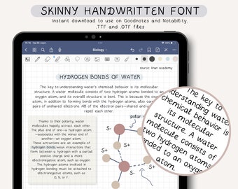 Acogedora fuente manuscrita para notas digitales y planificación digital / Linda fuente manuscrita para tomar notas de estudiantes / Goodnotes / Notability / iPad