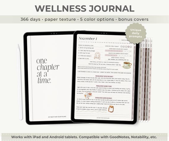 Digital Daily Journal for iPad & Android, Wellness and Mental Health Journal for GoodNotes and other note-taking apps