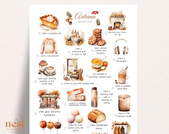 Autumn Bucket List Printable | Cozy Fall To Do List | Printable Journal Page | Fall Activities | Autumn To Do List | A4 A5 Letter Planner