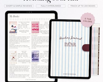 Digital Reading Journal & Book Tracker, Book Review Journal for iPad and Android Tablets