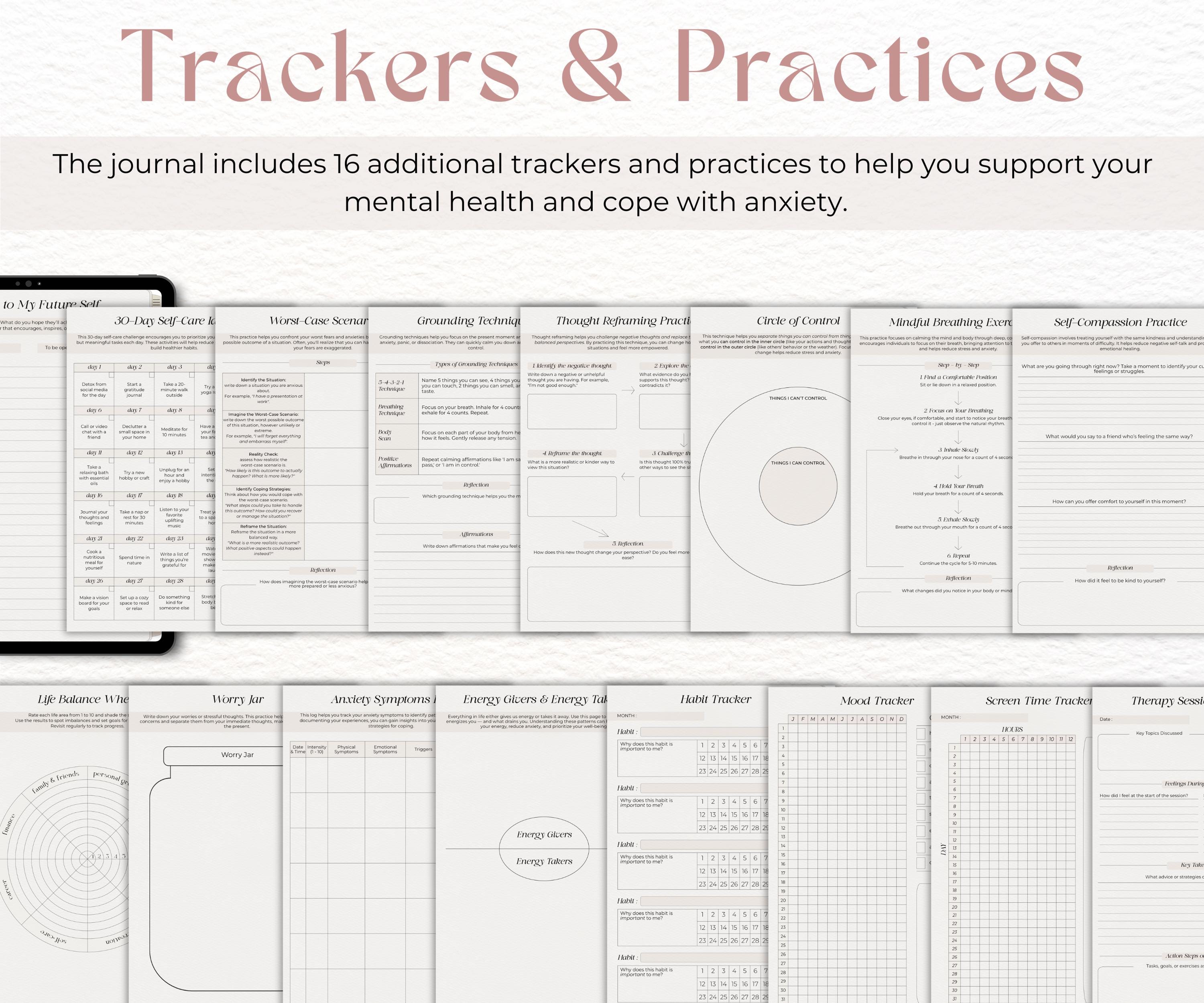 Digital Mental Health and Wellness Journal: Anxiety Tracker & Self-care
