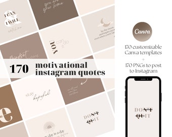 170 Instagram Quotes Template | Editable Instagram Templates | Minimal quotes for Instagram | Aesthetic Instagram Quotes | Canva Editable