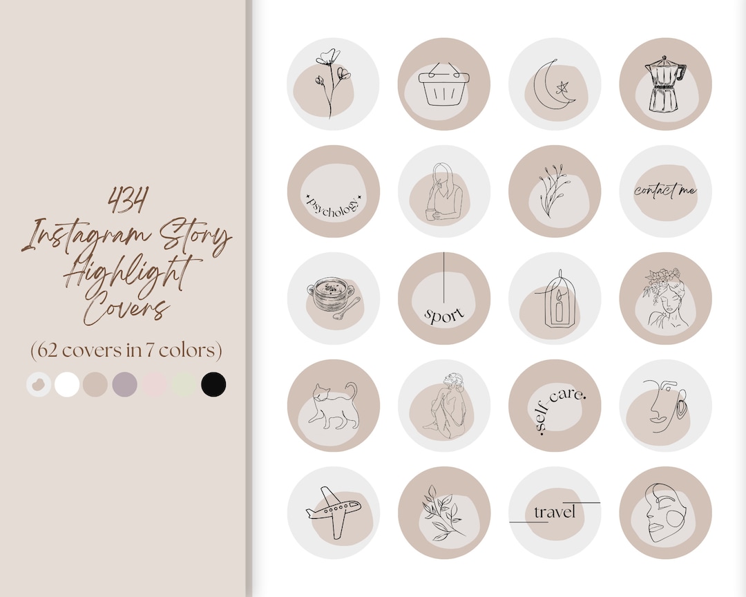 434 Boho Instagram Highlight Covers / Black and White / Neutral ...