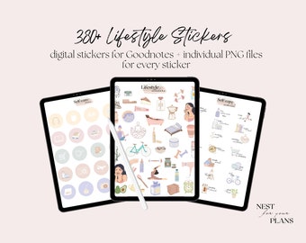Everyday Digital Stickers Goodnotes, PNG Files of Digital Stickers, Digital Planner Stickers, Lifestyle Inspirational Stickerbook