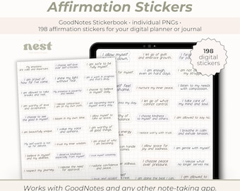 Affirmation Digital Stickers | Inspirational Phrases for GoodNotes | Digital Planner Positive Stickers | iPad Law of Attraction Stickers