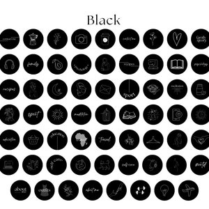 K&ouml;nnte beinhalten: Schwarz-wei&szlig;e Symbole f&uuml;r Social-Media-Highlights. Die Symbole umfassen ein Herz, eine Kaffeetasse, eine Kamera, ein Buch, eine Familie, eine Birne, eine Frau, einen Mond, eine Sonne, einen Vogelk&auml;fig, einen Einkaufskorb, einen Globus, einen Laptop, eine Pflanze, eine Katze, eine Gl&uuml;hbirne und ein Flugzeug.
